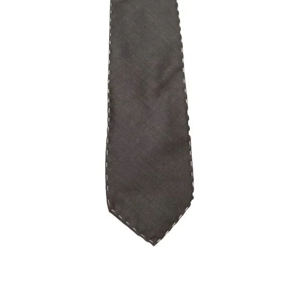 🆕CALABRESE Solid Gray Silk Tie ITALY 58/ 3.7 NWOT